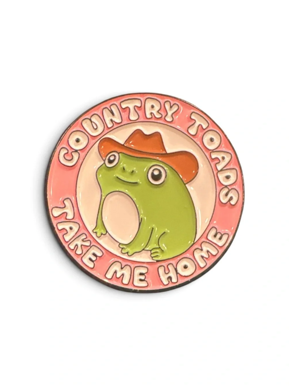 Country Toads 'Take Me Home' Pink and Green Enamel Pin